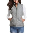 thumbnail image 1 of Kaemgyyd Quilted Puffer Vest Women Lightweight Fall Jacket Sleeveless Full Zip Slim Fit Padded down Coat with Pockets, 1 of 6