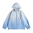 thumbnail image 1 of Kaemgyyd Raincoat for Women Gradient Waterproof Long Sleeve Drawstring Coats Lightweight Windbreaker Hoodies Travel Jacket, 1 of 6