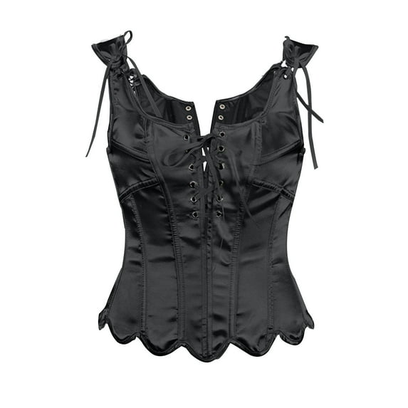 Kaemgyyd Renaissance Corset Tops for Women Satin Silk Drawstring Corset Vest Medieval Tie-Up Body Shaper Corsets Top