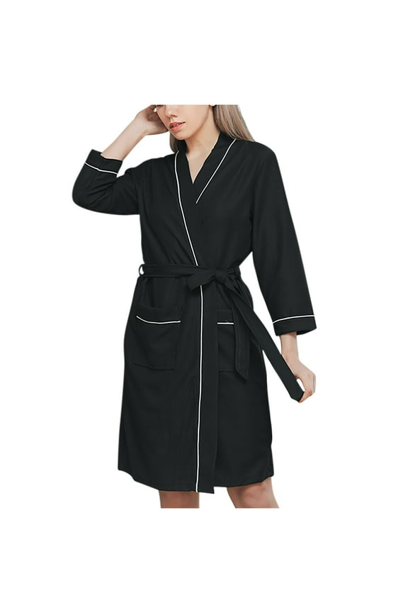 Robes for Women Soft Comfy Bathrobe V Neck Lightweight Loungewear Shower Spa Bridesmaid Party Sleepwear