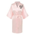 thumbnail image 1 of Kaemgyyd Satin Robes for Women Trendy Heart Valentines Silk Kimono Bathrobe Lightweight 3/4 Sleeve Belted Robes Bridesmaids Sleepwear, 1 of 3