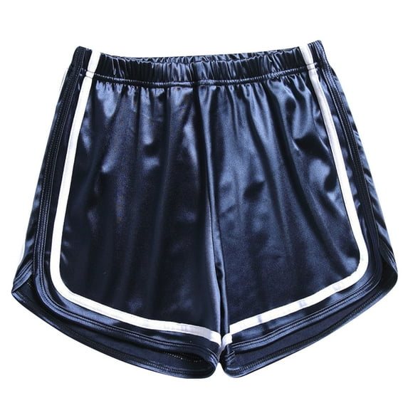 Kaemgyyd Satin Shorts for Women Soft Comfy Silk Pajama Shorts Fashion Loose Elastic Waist Wide Leg Running Shorts