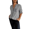 thumbnail image 1 of Kaemgyyd Sequin Button down Shirt for Women Trendy Long Sleeve Plus Size Blouse with Pocket Glitter Sparkle Party Tunic Top, 1 of 5