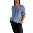 thumbnail image 1 of Kaemgyyd Sequin Button down Shirt for Women Trendy Long Sleeve Plus Size Blouse with Pocket Glitter Sparkle Party Tunic Top, 1 of 5