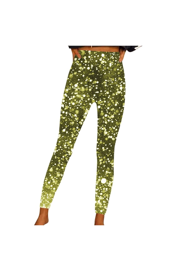 Sequin Leggings for Women Sparkle Gradation High Waist Tights Workout Butt Lifting Full Length Activewear Gym Clothes