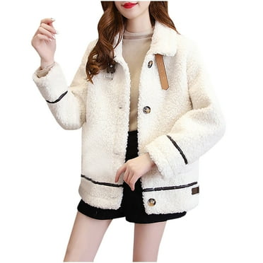 Kaemgyyd Sherpa Jackets for Women Causal Fashion Fleece Winter Coats Loose Button down Outerwear with Pockets