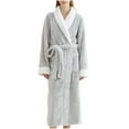 thumbnail image 1 of Kaemgyyd Sherpa Robes for Women Winter Warm Fleece Lined Kimono Long Robe Lightweight Beltd Unisex Bathrobe Housecoat, 1 of 5
