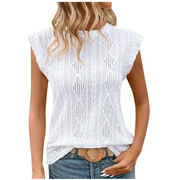 Kaemgyyd Shirts for Women 1/4 Sleeve Crew Neck Loose Tops Casual Solid Color Texture Tunic Blouse Trendy Clothes