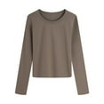 thumbnail image 1 of Kaemgyyd Shirts for Women Fashion Long Sleeve Fall Clothes Soft Loose Fit Crew Neck Base Layer Tops for Workout Gym, 1 of 2