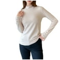 thumbnail image 1 of Kaemgyyd Shirts for Women Lightweight Mock Neck Button Long Sleeve Tops Casual Base Layer Basic Stretch Thermal Tunic Tee, 1 of 3