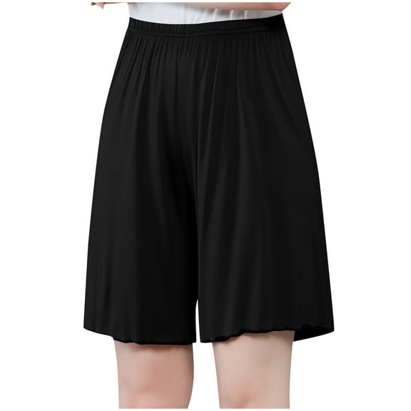 Kaemgyyd Short Pajama Pants for Women Plus Size Soft Solid Color High Waist Pj Bottoms Cute Lounge Ruffled Sleepwear