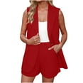 thumbnail image 1 of Kaemgyyd Short Suits for Women Dressy Casual 2 Piece Sets Sleeveless Blazer Vest with High Waist Shorts Set Work Office Outfits, 1 of 7