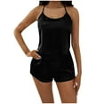 thumbnail image 1 of Kaemgyyd Silk Pajamas Set for Women Plus Size Satin Sleeveless Pjs Cami Top and Shorts 2 Piece Outfit Loungewear Sleepwear, 1 of 2
