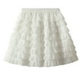 thumbnail image 1 of Kaemgyyd Skirt for Women Mesh Ruffle Layered Midi Skirt A-Line Elastic Waist Solid Color Skirt for Party, 1 of 6