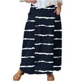 thumbnail image 1 of Kaemgyyd Skirt for Women Trendy Loose Elastic High Waisted Maxi Skirt Casual Color Block Beach Flowy Skirt with Pockets, 1 of 5
