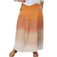 thumbnail image 1 of Kaemgyyd Skirt for Women Trendy Loose Elastic High Waisted Maxi Skirt Casual Color Block Beach Flowy Skirt with Pockets, 1 of 5