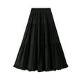 thumbnail image 1 of Kaemgyyd Skirts for Women High Waist Solid Ruffle Tiered Flowy Skirt Casual Loose Pleated A-Line Beach Skirt, 1 of 6