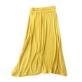thumbnail image 1 of Kaemgyyd Skirts for Women Soft Flowy Elastic High Waist Skirt Casual Loose a Line Solid Color Baggy Skirt, 1 of 3