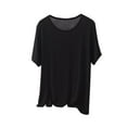 thumbnail image 1 of Kaemgyyd Sleep Shirts for Women Comfortable Solid Color Pajama Tops for Women Breathable Round Neck Flowy Sleepwear, 1 of 6