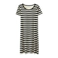 thumbnail image 1 of Kaemgyyd Sleep Shirts for Women Stylish Striped Short Sleeve Crew Neck Nightgowns Loose Fit Night Dress Built in Bra Soft Sleepwear, 1 of 3