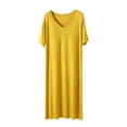 thumbnail image 1 of Kaemgyyd Sleepshirts for Women Soft Comfy V Neck Short Sleeve Nightgowns Casual Loose Solid Color Sleepwear Fall Fashion Clothing, 1 of 6