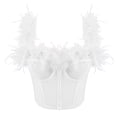 thumbnail image 1 of Kaemgyyd Sleeveless Tops for Women Cute Fuzzy Trim Cami Top Cute Base Layer Corset Top Party Club Outfits Shapewear, 1 of 7