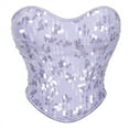 thumbnail image 1 of Kaemgyyd Sparkle Corset Top for Women Fashion Glitter Sequin Solid Strapless Corset Push up Body Shaper Party Clubwear, 1 of 5