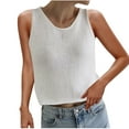 thumbnail image 1 of Kaemgyyd Spring Tops for Women Summer Crew Neck Sleeveless Tank T Shirts Trendy Cropped Tee Basic Loose Fit Fashion Clothes, 1 of 6