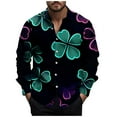 thumbnail image 1 of Kaemgyyd St Patrick's Day Men's Shirt Fashion Green Printed Long Sleeves Button down Tops Spring Fall Fashion Clothes, 1 of 3