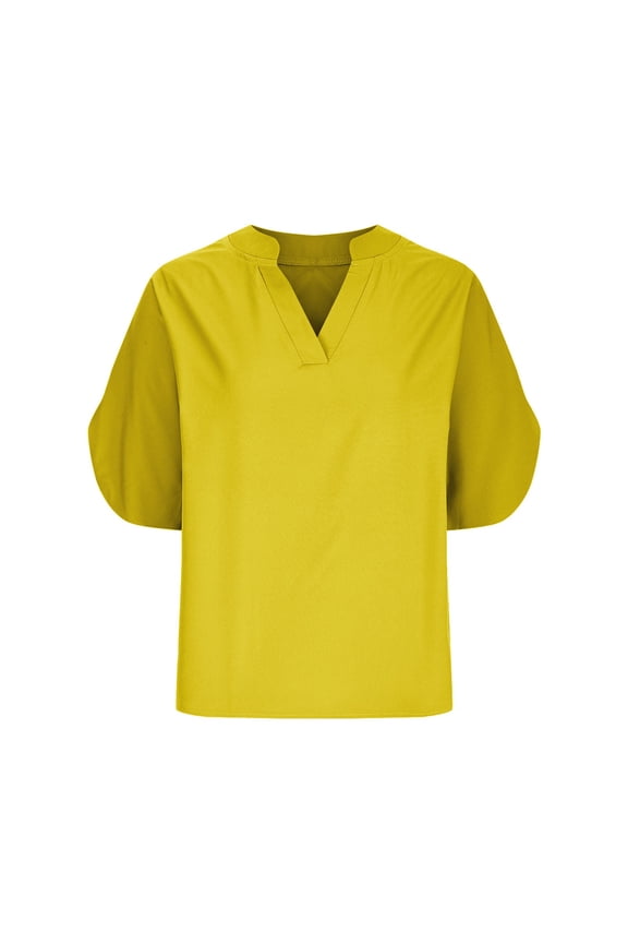 Summer Tops for Women Short Sleeve V Neck Classic Fit T Shirts Casual Blouses Spring Fashion Outfit Beach Vacation Clothes