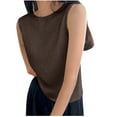 thumbnail image 1 of Kaemgyyd Summer Tops for Women Soft Sleeveless Crew Neck Knit Sweater Vest Lightweight Loose Fit Pullover Clothes, 1 of 6