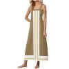 Kaemgyyd Sundresses for Women Fashion Stripes Sleeveless Casual Loose Midi Dress Square Collar Flowy Tank Dresses for Beach Vaction