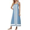 thumbnail image 1 of Kaemgyyd Sundresses for Women Fashion Stripes Sleeveless Casual Loose Midi Dress Square Collar Flowy Tank Dresses for Beach Vaction, 1 of 7