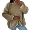 thumbnail image 1 of Kaemgyyd Sweater for Women Fall Fashion Long Sleeve Color Block Oversized Pullover Trendy Casual Crew Neck Knit Tops Clothing, 1 of 7