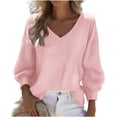 thumbnail image 1 of Kaemgyyd Sweaters for Women Fall Oversized V Neck Cozy Shirt Cute Casual 3/4 Sleeve Boho Tops Trendy Beach Clothing, 1 of 3