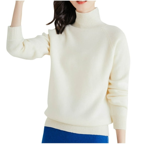 Kaemgyyd Sweaters for Women Turtleneck Oversized Long Sleeve Pullover Solid Color Knit Tops Trendy 2024 Fall Winter Basic Clothing