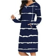 thumbnail image 1 of Kaemgyyd Sweatshirt Dress for Women Fall Winter Casual Long Sleeve V Neck Hooded Pullover Midi Dress with Pockets, 1 of 6