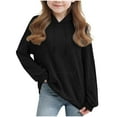 thumbnail image 1 of Kaemgyyd Sweatshirts for Teen Girls Casual Long Sleeve Fall Pullover Lightweight Ribbed Knit Shirts Fall Tops with Pocket 4-14 Years, 1 of 7