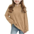 thumbnail image 1 of Kaemgyyd Sweatshirts for Teen Girls Casual Long Sleeve Fall Pullover Lightweight Ribbed Knit Shirts Fall Tops with Pocket 4-14 Years, 1 of 7