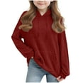 thumbnail image 1 of Kaemgyyd Sweatshirts for Teen Girls Casual Long Sleeve Fall Pullover Lightweight Ribbed Knit Shirts Fall Tops with Pocket 4-14 Years, 1 of 7