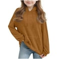 thumbnail image 1 of Kaemgyyd Sweatshirts for Teen Girls Casual Long Sleeve Fall Pullover Lightweight Ribbed Knit Shirts Fall Tops with Pocket 4-14 Years, 1 of 7