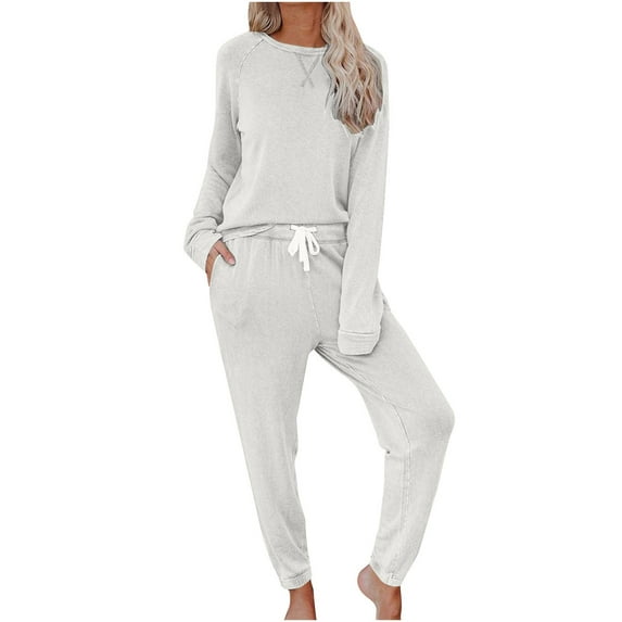 Kaemgyyd Sweatsuits for Women 2 Piece Set Jogging Suit Long Sleeve Crew Neck Pullover and Drawstring Sweatpants Tracksuit Outfits