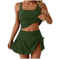 thumbnail image 1 of Kaemgyyd Tankini Swimsuits for Women Two Piece Bathing Suits Padded Swim Tank Top High Waist Swim Suits with Bow Tie Skirt, 1 of 6