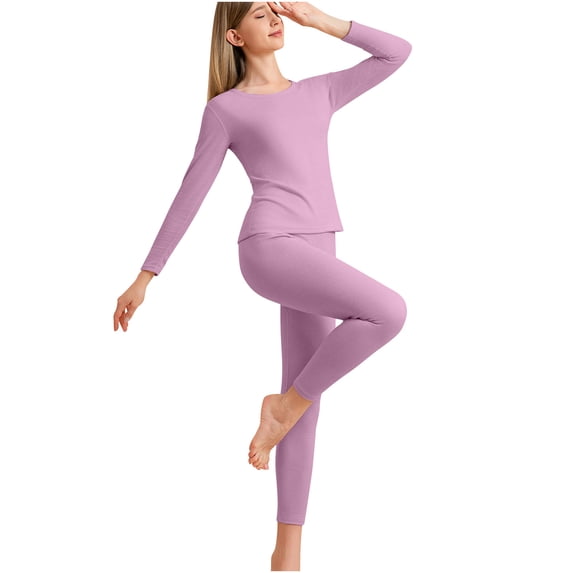 Kaemgyyd Thermal Underwear for Women 2 Piece Outfit Base Layer Undershirt Slim Pajamas Top Leggings Pj Bottom Sets for Cold Weather Winter