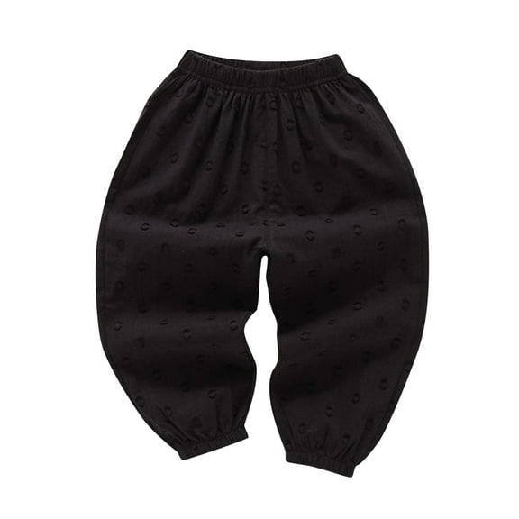 Kaemgyyd Toddler Baby Girls Casual Textured Elastic Waist Trousers Soft Cotton Cinch Bottoms Summer Outfit 2-10 Year