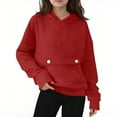 thumbnail image 1 of Kaemgyyd Toddler Boy Girl Sweatshirt Kids Lightweight Long Sleeves Pullover with Pocket Oversized Plain Fall Fashion Tops 4-15 Years, 1 of 5