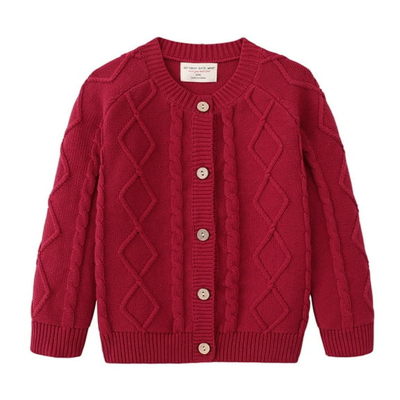 Kaemgyyd Toddler Boys Girls Boys Cardigan Sweaters Cable Knit Button down Coat Outwear Comfy Warm Tops Fall Winter Outfit 3-10 T