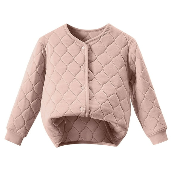 Kaemgyyd Toddler Boys Girls Fall Coat Casual Warm Button down Outwear Solid Crew Neck Long Sleeve Winter Jacket Clothes 4-16 Y