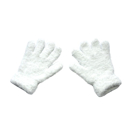 Kaemgyyd Toddler Fuzzy Gloves Fleece Sherpa Lined Full Fingers Gloves Winter Warm Gloves for Little Boys and Girls 5-11 Years