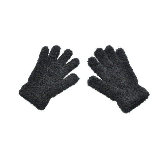 Kaemgyyd Toddler Fuzzy Gloves Fleece Sherpa Lined Full Fingers Gloves Winter Warm Gloves for Little Boys and Girls 5-11 Years
